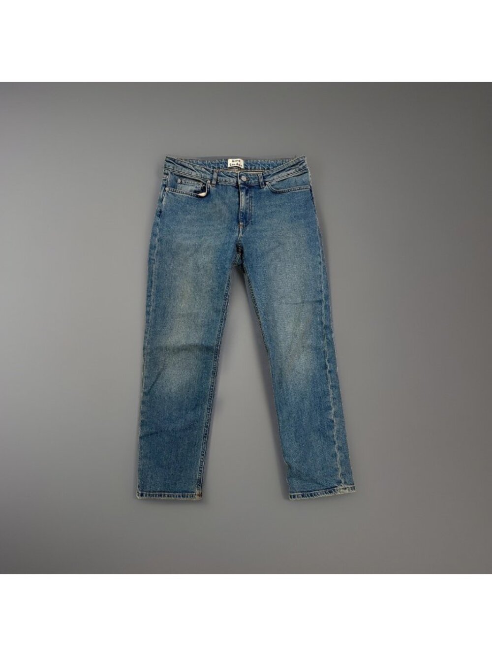 Acne Studio Short Denim Blue Men's Straight Baggy Jeans Size W28 L24